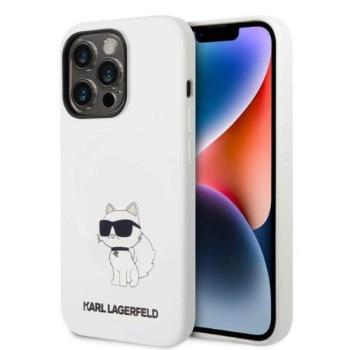 Karl Lagerfeld KLHMP14XSNCHBCH iPhone 14 Pro Max 6,7&quot; keménytok fehér szilikon Choupette MagSafe tok kép
