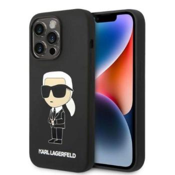 Karl Lagerfeld KLHMP14XSNIKBCK iPhone 14 Pro Max 6,7&quot; keménytok fekete szilikon ikonikus Magsafe tok kép
