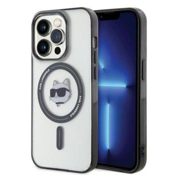 Karl Lagerfeld KLHMP15LHCHNOTK iPhone 15 Pro 6.1&quot; átlátszó keménytok IML Choupette&#039;s Head MagSafe IML Choupette&#039;s Head MagSafe kép