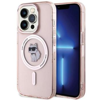 Karl Lagerfeld KLHMP15LHFCCNOP iPhone 15 Pro 6.1&quot; rózsaszín keménytok IML Choupette MagSafe kép