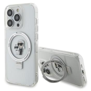 Karl Lagerfeld KLHMP15LHMRSKCH Ring Stand Karl&amp;Choupette MagSafe-kompatibilis tok iPhone 15 Pro - fehér kép