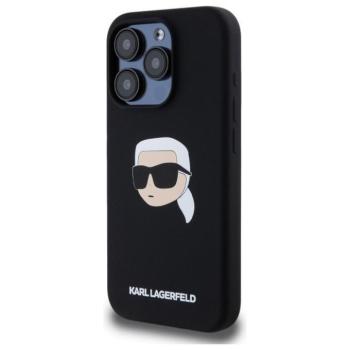Karl Lagerfeld KLHMP15LSKHPPLK Silicone Karl Head MagSafe-kompatibilis tok iPhone 15 Pro - fekete kép