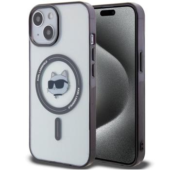 Karl Lagerfeld KLHMP15MHCHNOTK iPhone 15 Plus 6.7&quot; átlátszó keménytok IML Choupette&#039;s Head MagSafe kép