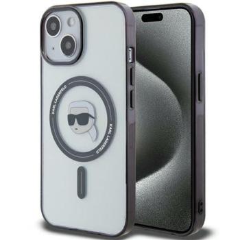Karl Lagerfeld KLHMP15MHKHNOTK iPhone 15 Plus / 14 Plus 6.7&quot; átlátszó keménytok IML Karl&#039;s Head MagSafe kép