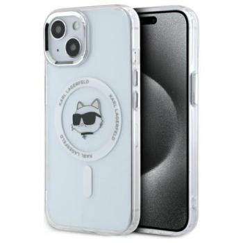 Karl Lagerfeld KLHMP15MHLSCHH IML Metal Choupette Head MagSafe-kompatibilis keménytok iPhone 15 Plus - fehér kép