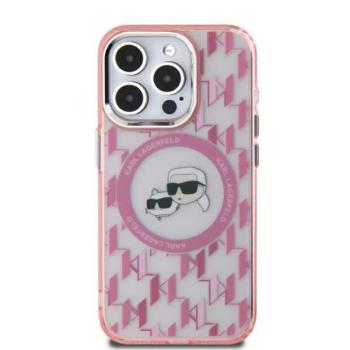 Karl Lagerfeld KLHMP15MHMCKMHP IML Monogram Karl&amp;Choupette Head MagSafe tok iPhone 15 Plus - rózsaszín kép