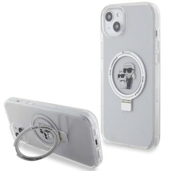 Karl Lagerfeld KLHMP15MHMRSKCH Ring Stand Karl&amp;Choupette MagSafe-kompatibilis tok iPhone 14 Plus/15 Plus - fehér kép