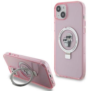 Karl Lagerfeld KLHMP15MHMRSKCP iPhone 15 Plus / 14 Plus 6.7&quot; rózsaszín keménytok Karl&amp;Choupette MagSafe gyűrűs állvány kép