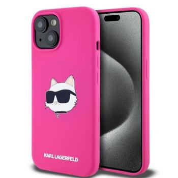Karl Lagerfeld KLHMP15MSCHPPLF Silicone Choupette Head MagSafe-kompatibilis tok iPhone 15 Plus - rózsaszín kép