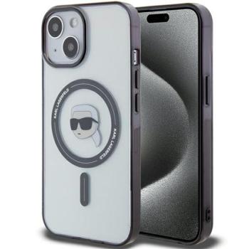 Karl Lagerfeld KLHMP15SHKHNOTK iPhone 15 6.1&quot; átlátszó keménytok IML Karl&#039;s Head MagSafe kép