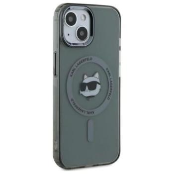 Karl Lagerfeld KLHMP15SHLSCHK IML Metal Choupette Head MagSafe-kompatibilis keménytok iPhone 15 - szürke átlátszó kép