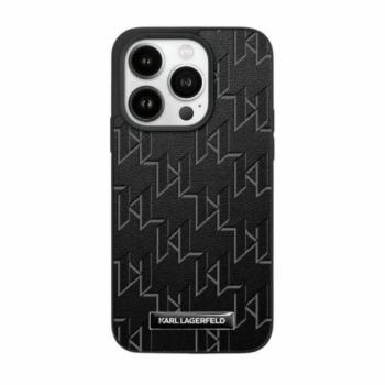 Karl Lagerfeld KLHMP15SPKHPORPK Leather Monogram Metal Logo tok iPhone 15 - fekete kép