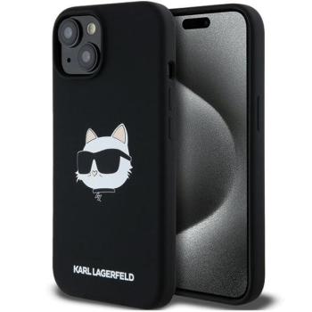 Karl Lagerfeld KLHMP15SSCHPPLK Silicone Choupette Head MagSafe-kompatibilis tok iPhone 15 - fekete kép