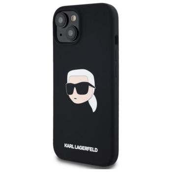 Karl Lagerfeld KLHMP15SSKHPPLK Silicone Karl Head MagSafe-kompatibilis tok iPhone 15 - fekete kép