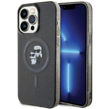Karl Lagerfeld KLHMP15XHGKKCNOK iPhone 15 Pro Max 6.7&quot; fekete keménytok Karl&amp;Choupette Glitter MagSafe Karl&amp;Choupette Glitter MagSafe kép