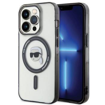 Karl Lagerfeld KLHMP15XHKHNOTK iPhone 15 Pro Max 6.7&quot; átlátszó keménytok IML Karl&#039;s Head MagSafe IML Karl&#039;s Head MagSafe kép
