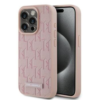 Karl Lagerfeld KLHMP15XPKHPORPP Leather Monogram Metal Logo tok iPhone 15 Pro Max - rózsaszín kép