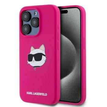Karl Lagerfeld KLHMP15XSCHPPLF Silicone Choupette Head MagSafe-kompatibilis tok iPhone 15 Pro Max - rózsaszín kép