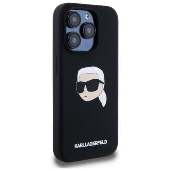 Karl Lagerfeld KLHMP15XSKHPPLK Silicone Karl Head MagSafe-kompatibilis tok iPhone 15 Pro Max - fekete kép