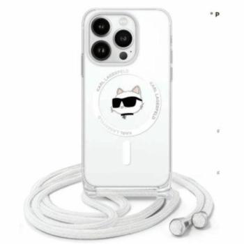 Karl Lagerfeld KLHMP16LHCCHNT IML Choupette Head &amp; Cord MagSafe-kompatibilis keménytok iPhone 16 Pro - átlátszó kép