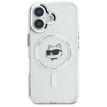 Karl Lagerfeld KLHMP16LHLSCHH IML Metal Choupette Head MagSafe keménytok iPhone 16 Pro - fehér kép