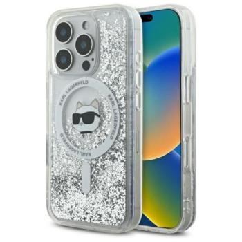 Karl Lagerfeld KLHMP16LLGCHSGH Liquid Glitter Choupette Head Magsafe keménytok iPhone 16 Pro - átlátszó kép