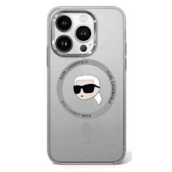 Karl Lagerfeld KLHMP16MHLSKIK IML Metal Karl Head MagSafe keménytok iPhone 16 Plus - átlátszó mintás kép