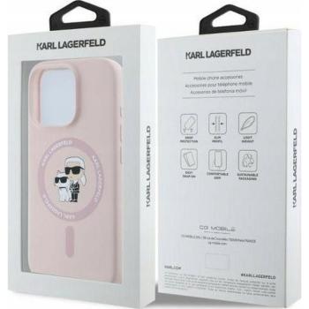 Karl Lagerfeld KLHMP16MSCMKCRHP Silicone KC Body Ring MagSafe-kompatibilis tok iPhone 16 Plus - halvány rózsaszín kép