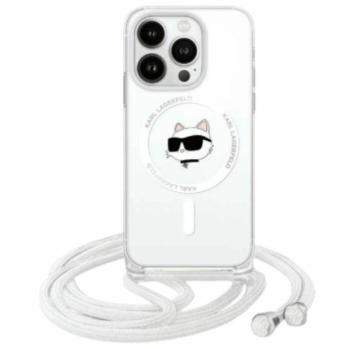 Karl Lagerfeld KLHMP16SHCCHNT IML Choupette Head &amp; Cord MagSafe-kompatibilis keménytok iPhone 16 - átlátszó kép