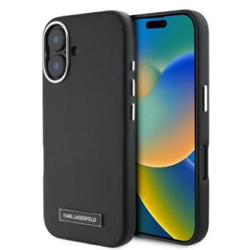 Karl Lagerfeld KLHMP16SPGMSRPK FW Metal Plate MagSafe keménytok iPhone 16 - fekete kép