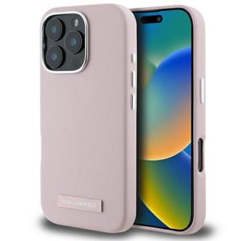 Karl Lagerfeld KLHMP16XPGMSRPP FW Metal Plate MagSafe keménytok iPhone 16 Pro Max - rózsaszín kép