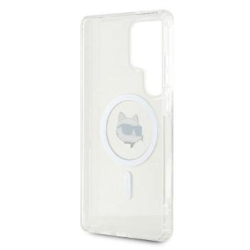 Karl Lagerfeld KLHMS25LHLSCHH IML Metal Choupette Head MagSafe-kompatibilis tok Samsung Galaxy S25 Ultra - fehér kép