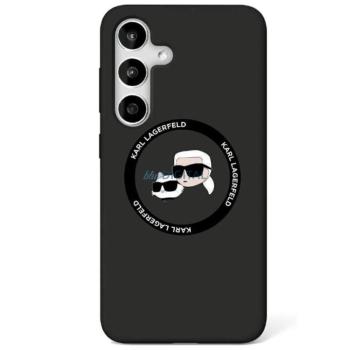 Karl Lagerfeld KLHMS25MSKCHTCK Silicone Double Heads MagSafe-kompatibilis tok Samsung Galaxy S25 Plus - fekete kép