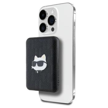 Karl Lagerfeld KLPB5FPGKSCHHK Choupette Head Pin MagSafe powerbank 15W 5000mAh - fekete kép