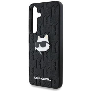 KARL LAGERFELD LEATHER MONOGRAM PIN LOGO CHOUPETTE HEAD szilikon telefonvédő (ütésállóság, bőr hatású hátlap) FEKETE Samsung Galaxy S25 (SM-S931) kép
