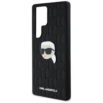 KARL LAGERFELD LEATHER MONOGRAM PIN LOGO CHOUPETTE HEAD szilikon telefonvédő (ütésállóság, bőr hatású hátlap) FEKETE Samsung Galaxy S25 Ultra (SM-S938) kép