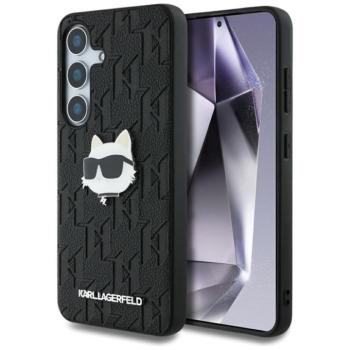 Karl Lagerfeld Leather Monogram Pin Logo Choupette Head tok Samsung Galaxy S25 Plus - fekete kép