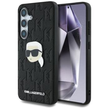Karl Lagerfeld Leather Monogram Pin Logo Karl Head tok Samsung Galaxy S25 Plus - fekete kép
