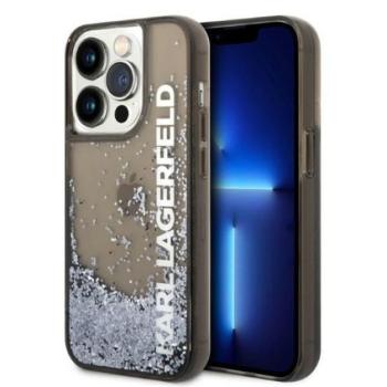 Karl Lagerfeld Liquid Glitter Elong Apple iPhone 14 Pro Max hátlap tok, fekete kép