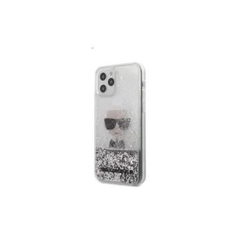 Karl Lagerfeld Liquid Glitter Iconic hátlap tok Apple iPhone 12 Pro Max, ezüst kép