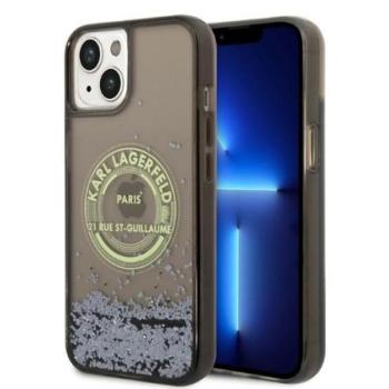 Karl Lagerfeld Liquid Glitter RSG Apple iPhone 14 Plus hátlap tok, fekete kép