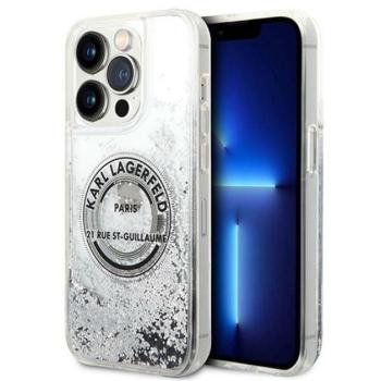 Karl Lagerfeld Liquid Glitter RSG Apple iPhone 14 Pro Max hátlap tok, ezüst kép