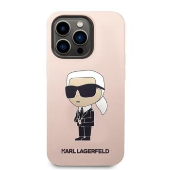 Karl Lagerfeld Liquid Ikonik NFT szilikon hátlap tok Apple iPhone 14 Max, rózsaszín kép
