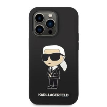 Karl Lagerfeld Liquid Ikonik NFT szilikon hátlap tok Apple iPhone 14 Pro, fekete kép