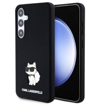 Karl Lagerfeld Liquid Silicone Choupette NFT Samsung Galaxy S24 Plus hátlap tok, fekete kép