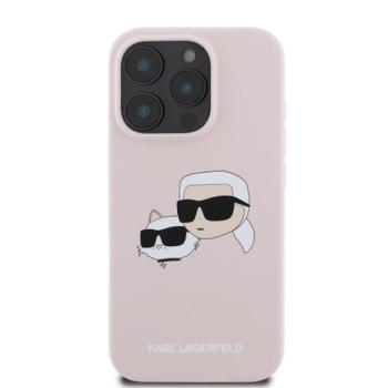 Karl Lagerfeld Liquid Silicone Double Heads MagSafe Apple iPhone 16 Pro hátlap tok, rózsaszín kép