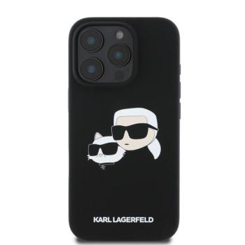 Karl Lagerfeld Liquid Silicone Double Heads MagSafe Apple iPhone 16 Pro Max hátlap tok, fekete kép