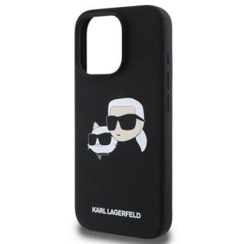 KARL LAGERFELD LIQUID SILICONE DOUBLE HEADS MAGSAFE szilikon telefonvédő (ütésállóság, MagSafe) FEKETE Apple iPhone 16 Pro Max kép