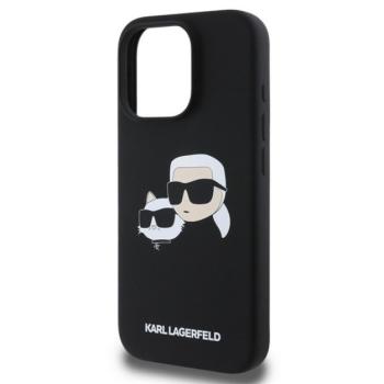 KARL LAGERFELD LIQUID SILICONE DOUBLE HEADS MAGSAFE szilikon telefonvédő (ütésállóság, MagSafe) FEKETE Apple iPhone 16 Pro kép
