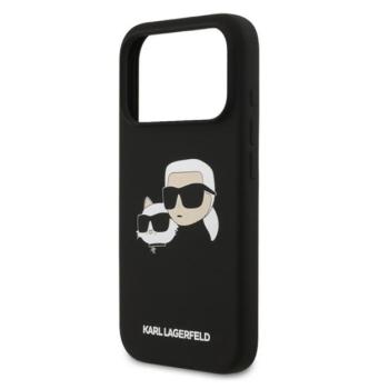 KARL LAGERFELD LIQUID SILICONE DOUBLE HEADS MAGSAFE szilikon telefonvédő (ütésállóság, MagSafe) FEKETE Apple iPhone 17 Pro kép
